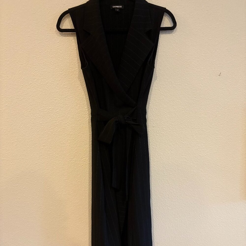 Express Pinstripe Wrap Double Breasted Work Dress - Sz S